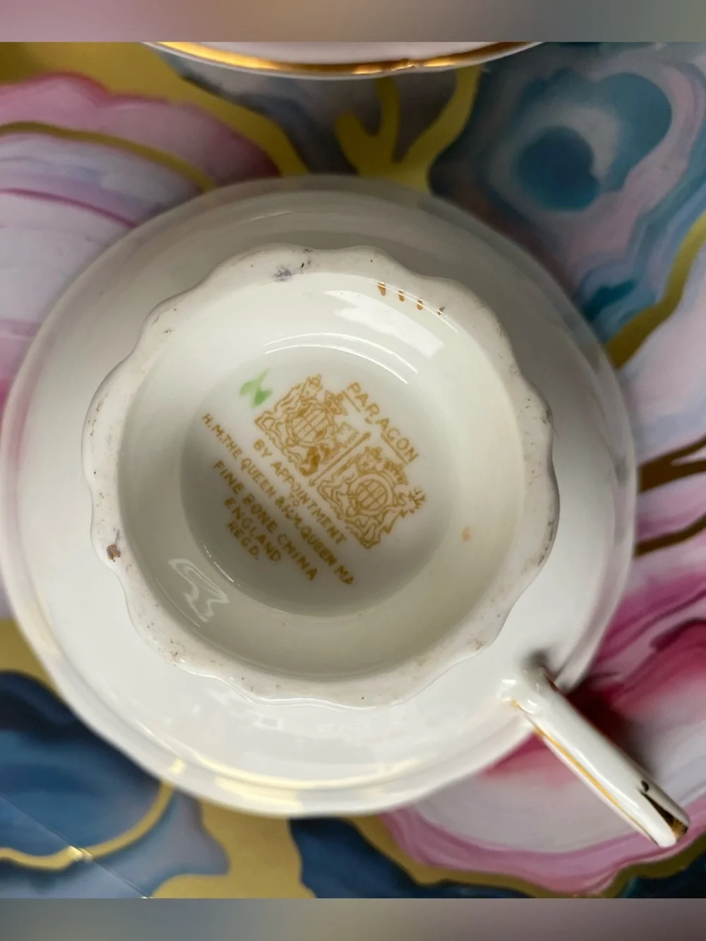 Vintage Paragon Pink Hydrangea Teacup Saucer Fine Bone China Double Warrant